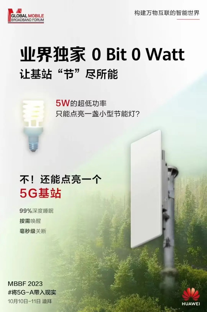 Huawei Unveils Industry-Leading “0 Bit 0 Watt” Green Solution for 5G Base Stations
