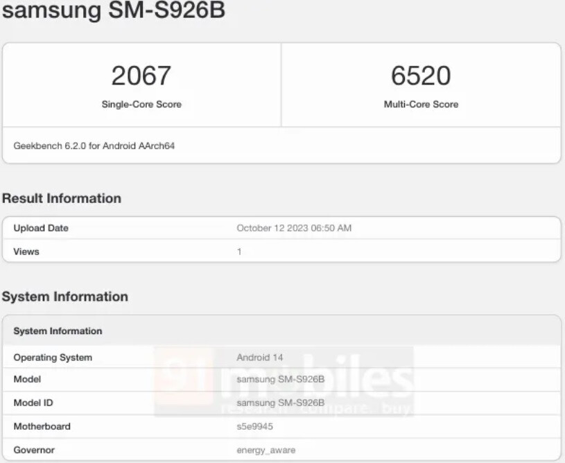 Geekbench result for a Global Galaxy S24+ powered by the Exynos 2400 SoC - Tests show that the Exynos 2400 holds its own against the Snapdragon 8 Gen 3