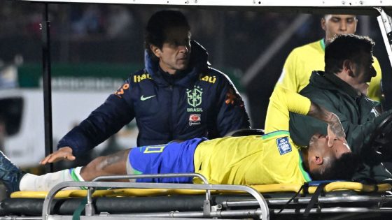 Neymar leaves Brazil match with left knee injury