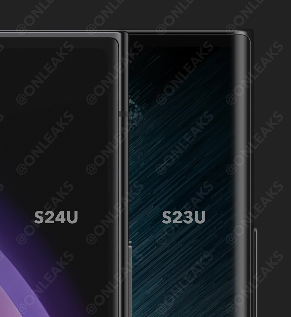Le S24 Ultra utilisera un écran plat, avec le verre très légèrement incurvé sur les bords (Image fournie avec l'aimable autorisation de OnLeaks) - Samsung Galaxy S24 Ultra vs Pixel 8 Pro : différences attendues