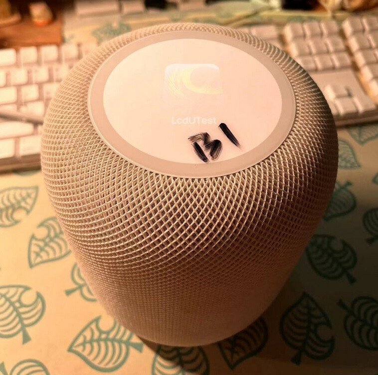 Leaked photo shows new HomePod tested with an LCD touchscreen on top - Leaked photo shows Apple testing a third-generation HomePod with an LCD touchscreen