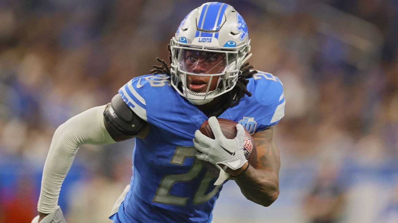 Lions expect RB Jahmyr Gibbs (hamstring) to return vs. Ravens