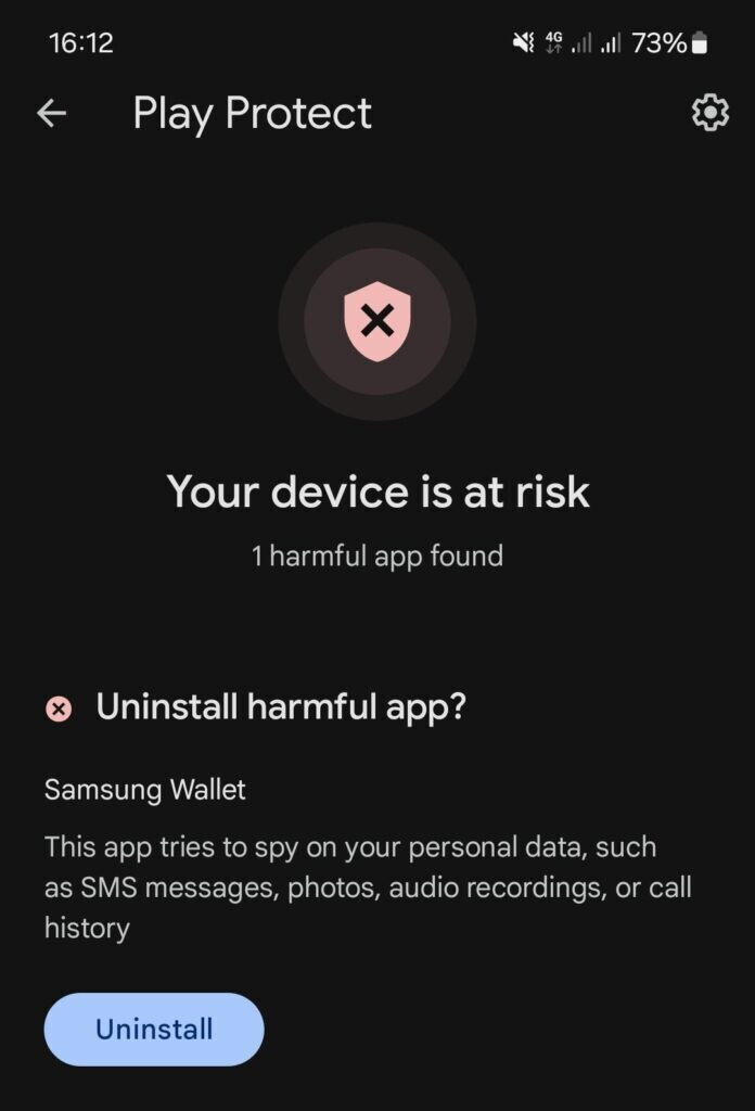 Samsung Messages and Wallet were falsely flagged as “harmful” by Google