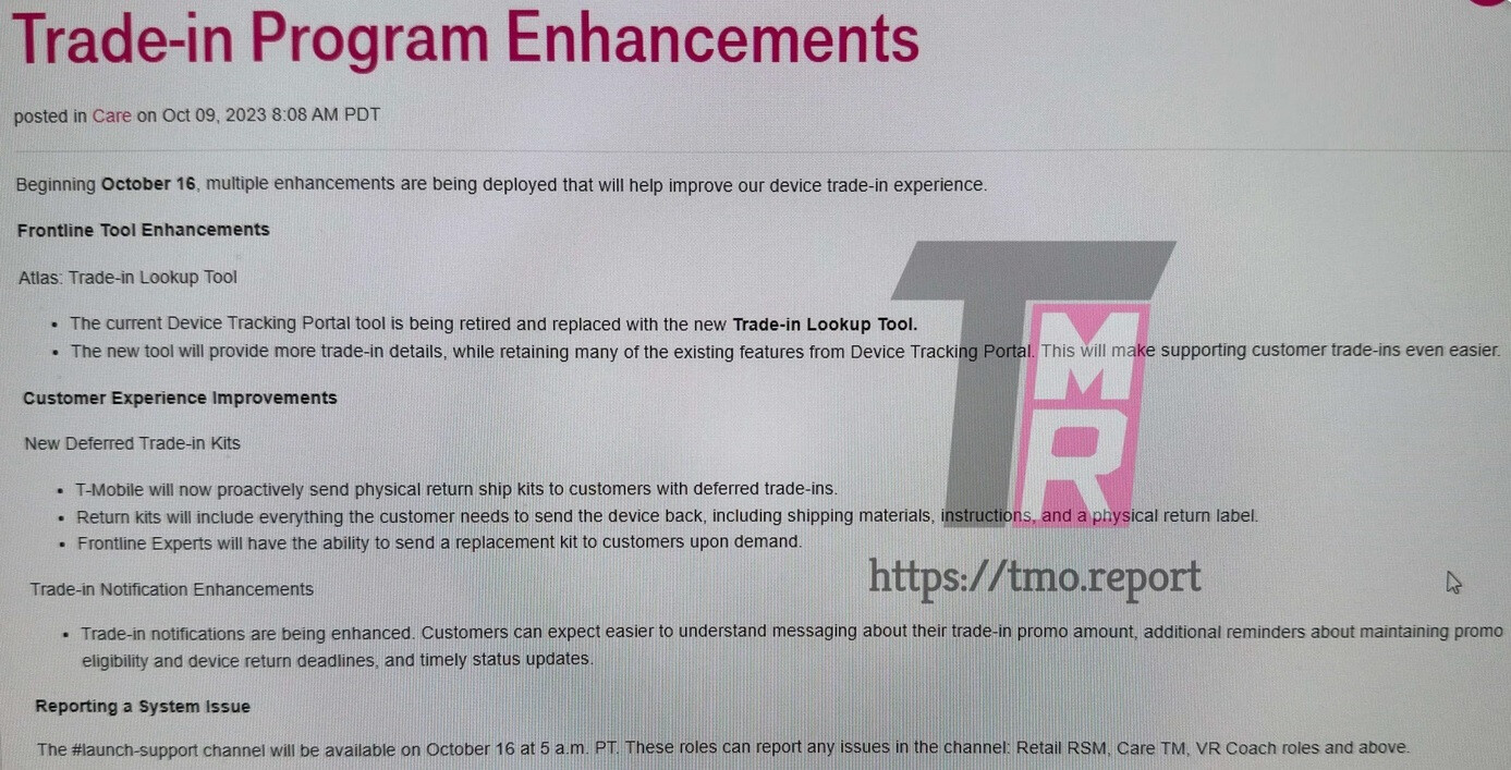 T-Mobile Improves Its Trade-In System for Subscribers - T-Mobile Indefinitely Delays New Trade-In Program That Was Supposed to Start October 16