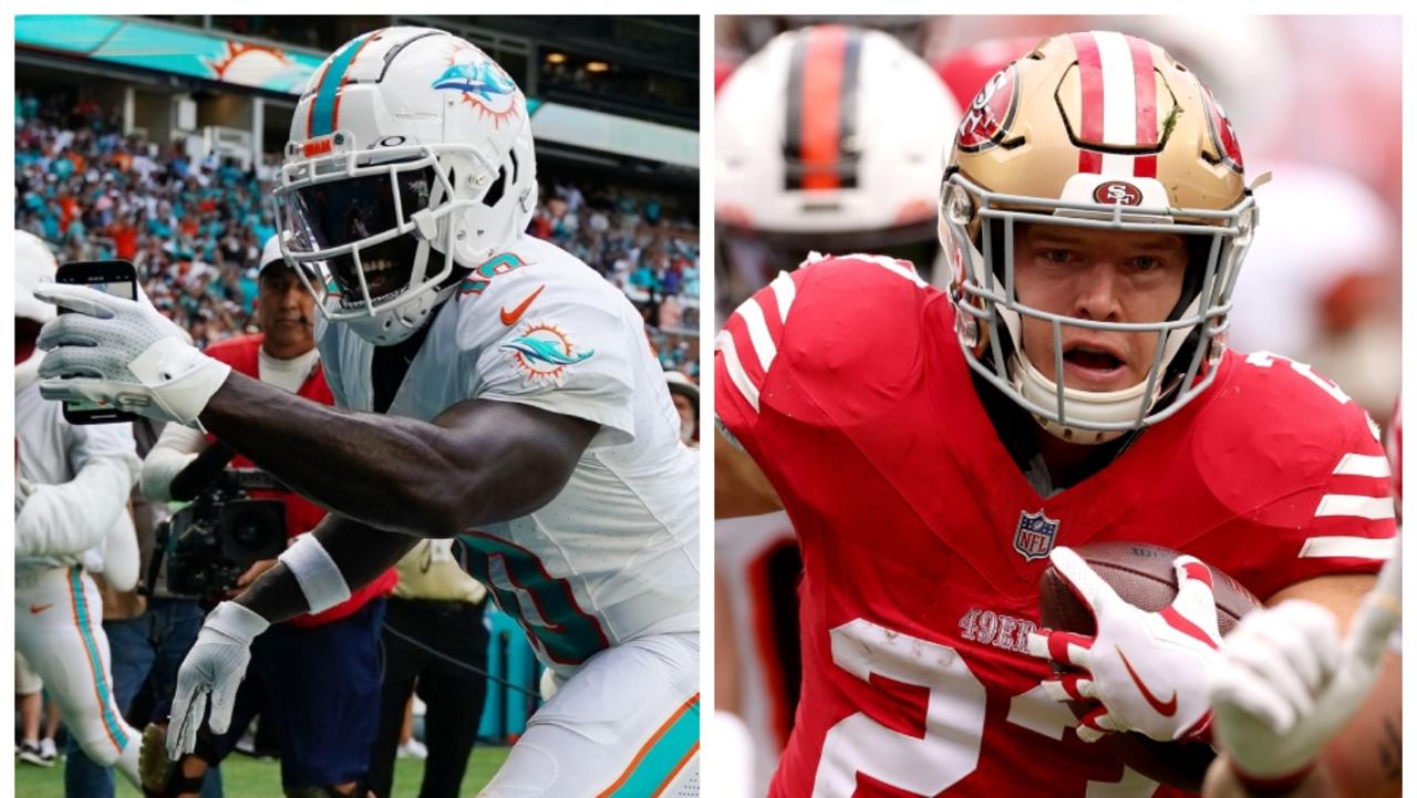 Tyreek Hill phone celebration, Christian McCaffrey, Deebo Samuel, 49ers lose to Browns, NFL injures, reaction