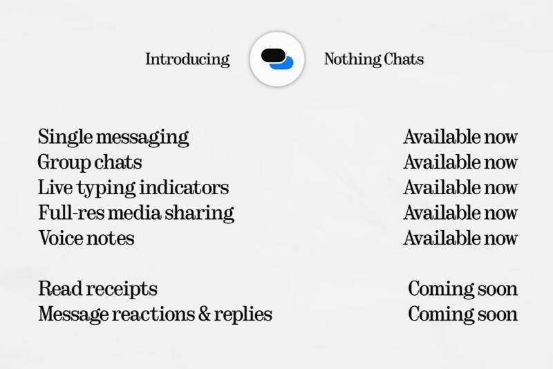 Current Features of Nothing Chats |  Source – Nothing