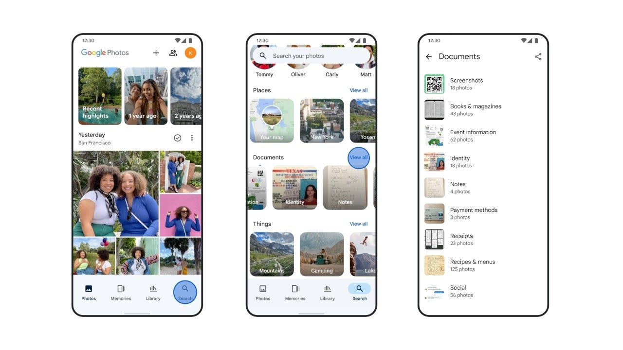Organizing Google Photos documents |  Source - Google - Google Photos rolls out new AI-powered features to help you organize your photo library