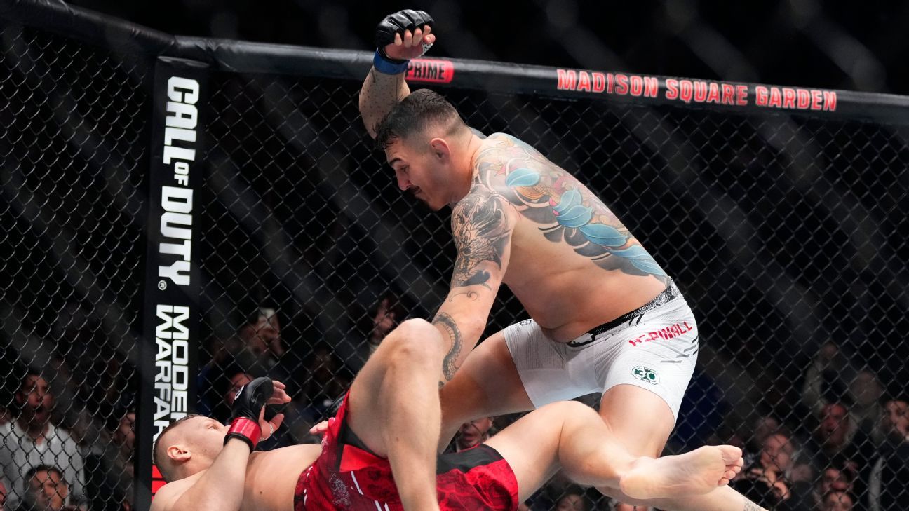 Aspinall stops Pavlovich to win UFC interim heavyweight title