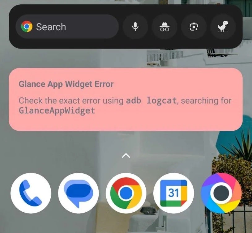 The screenshot shows what happens to many Android users who try to install the Assistant At a Glance widget.  Image credit-Android Central – Assistant At a Glance widget crashes on various Android phones