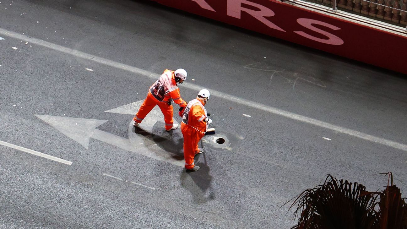 F1 cancels first practice in Las Vegas due to loose drain cover on track