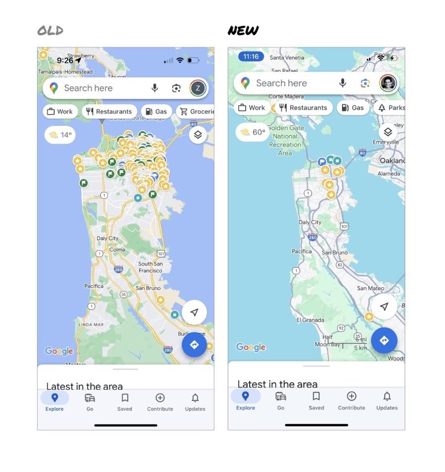 Source - @elizlaraki on X - Google Maps' confusing new color scheme has now reached Android Auto