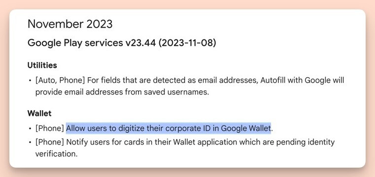 Source - Google System Updates - Google Wallet will soon allow users to scan their workplace credentials