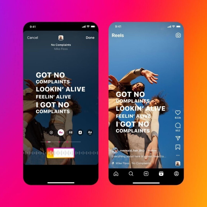 Song Lyrics on Instagram Reels (Sour - Instagram) - Instagram is now rolling out an option to add song lyrics to your Reels