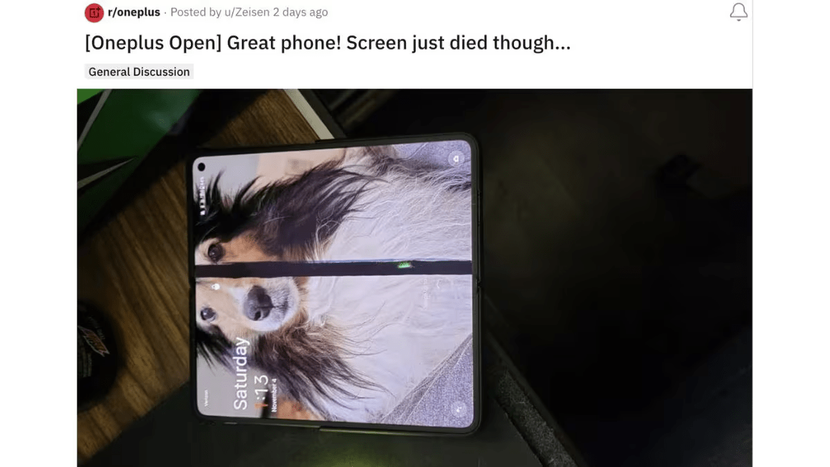 OnePlus Open Users Report Green Line Issue on Display
