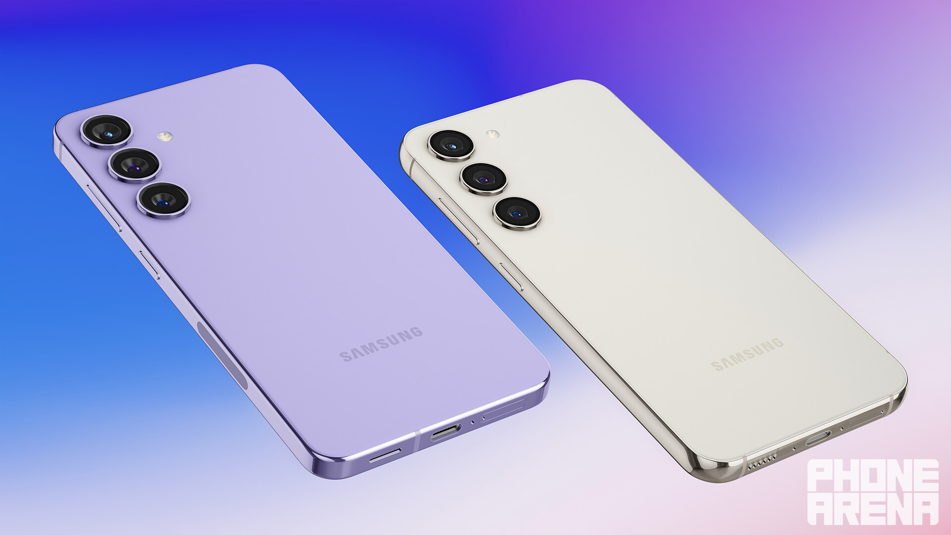 Galaxy S24 on the left, Galaxy S23 on the right.  - Here's what the Galaxy S24 would look like next to the S23 if the rumors prove true