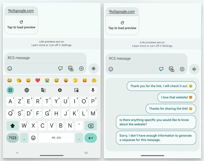 Google Messages begins rolling out a redesigned two-level text field with shortcuts