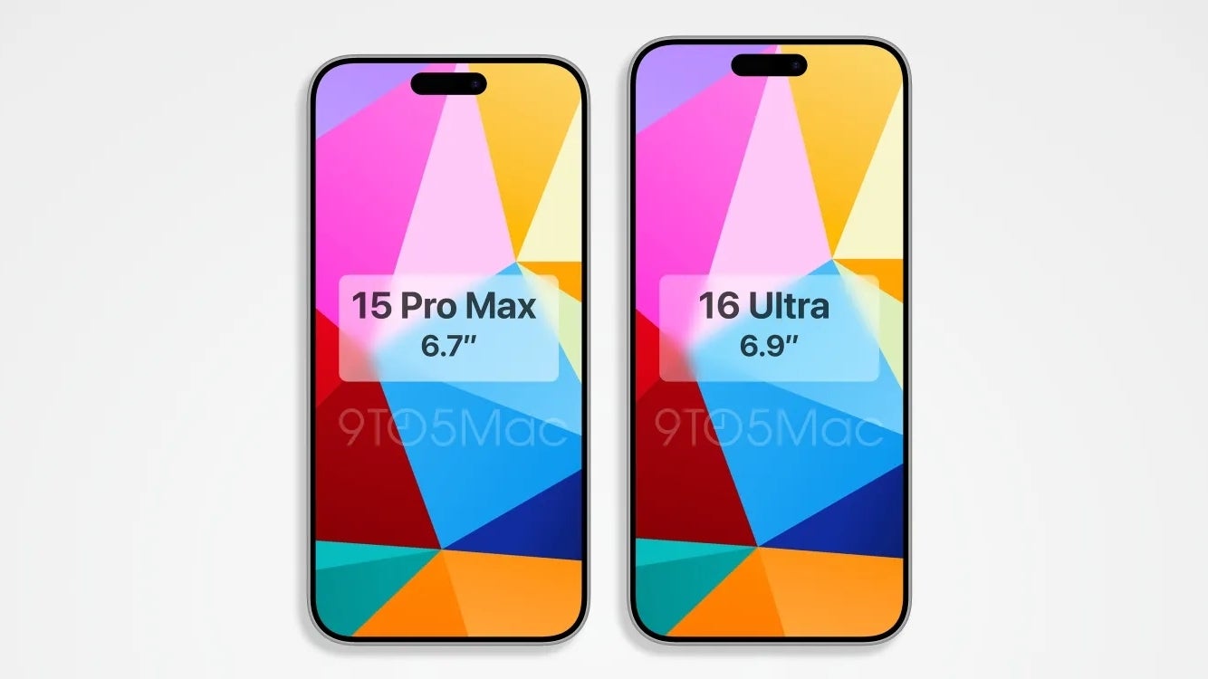 My iPhone 15 Pro Max (left) next to the so-called iPhone 16 Pro Max/Ultra (right).  Image courtesy of 9to5Mac.  - iPhone 16 Pro Max should be a foldable competitor to the Galaxy Z Flip (and no one can change your mind)