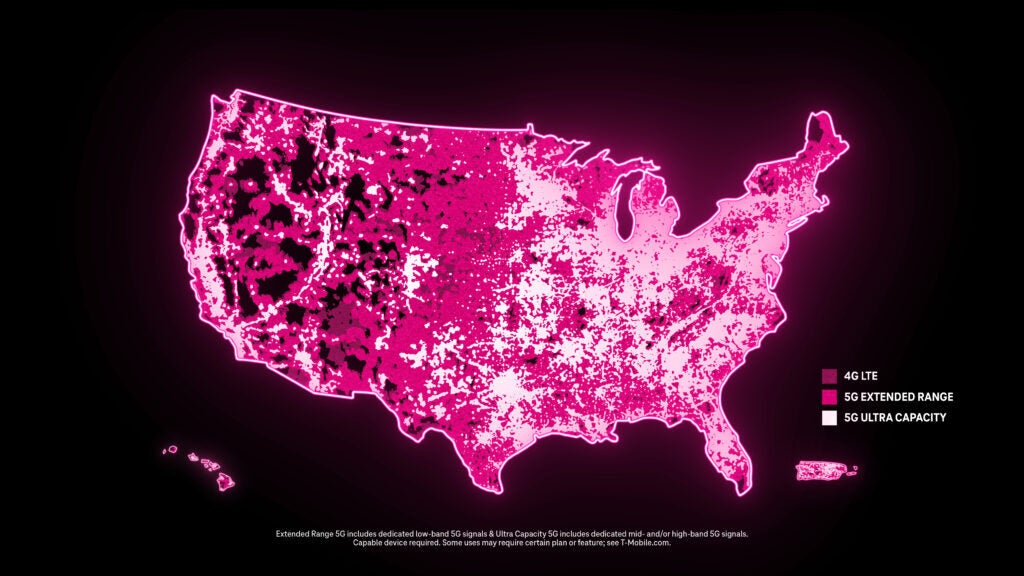 T-Mobile coverage map as of late October - 5G SALE law signed by Biden allows T-Mobile to take control of more of the 2.5 GHz mid-band spectrum