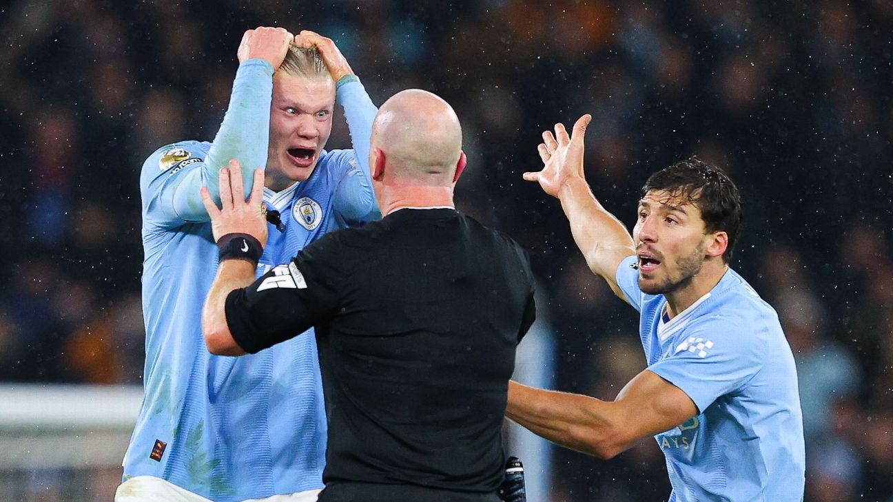FA charges Man City, not Haaland for ref reaction vs. Spurs