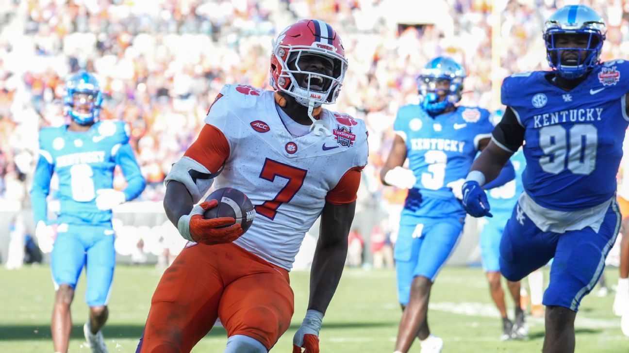 Phil Mafah's record day lifts Clemson to wild Gator Bowl win