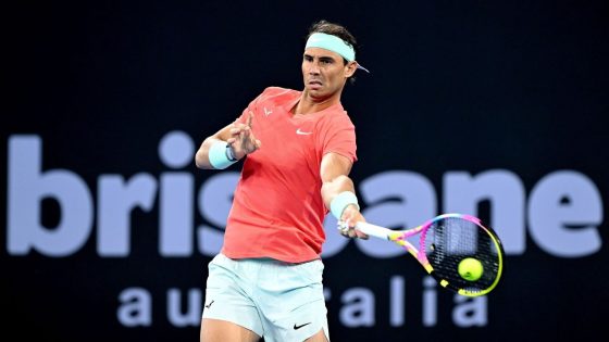 Rafael Nadal beaten in Brisbane International tennis return but shows encouraging signs
