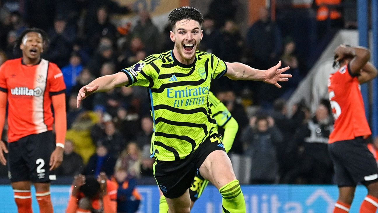 Rice continues to make mark for Arsenal in winner vs. Luton