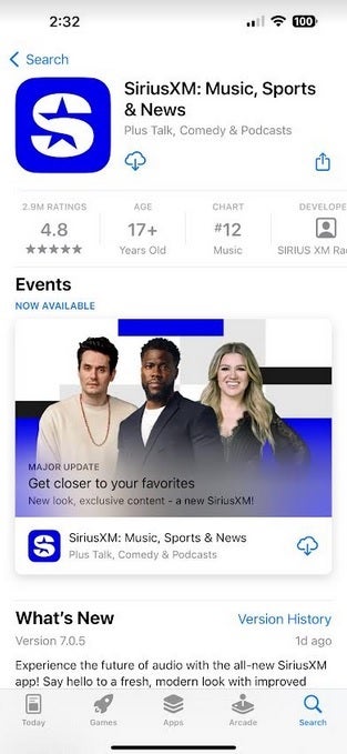 Listing of SiriusXM in the App Store - SiriusXM is accused of "trap consumers" by not making it easy to cancel subscriptions