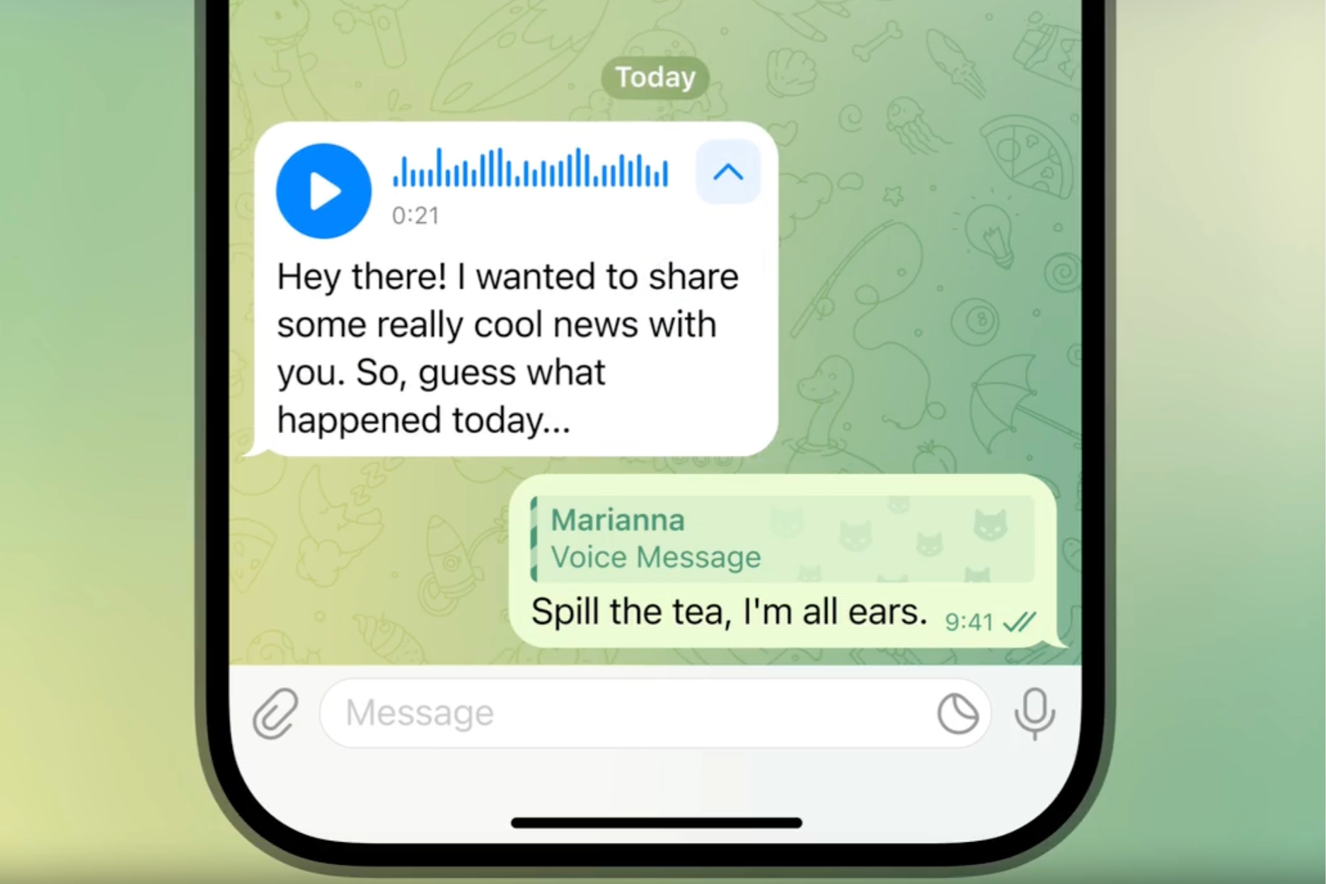 Image credit – Telegram – Telegram expands voice transcription to free users and adds new features