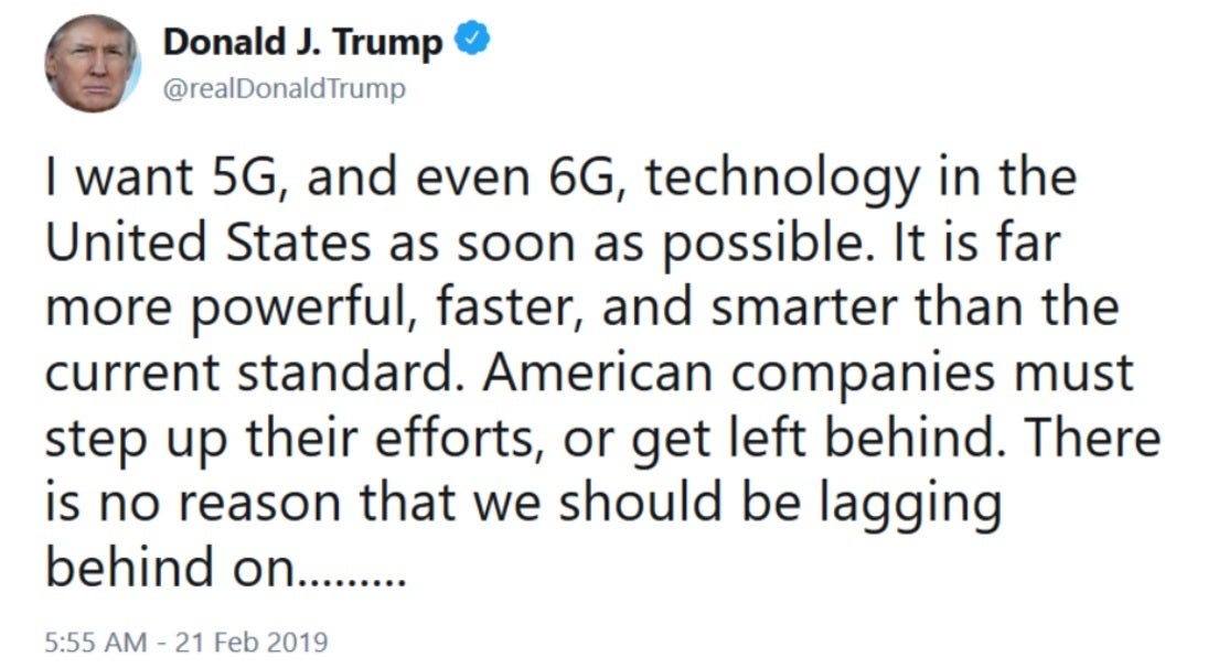 In 2019, then-President Donald Trump tweeted about 6G for the United States.  A working prototype of a light-based semiconductor chip has been built for 6G and 7G connectivity.