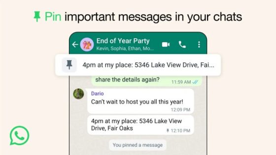 WhatsApp Pin Messages Feature