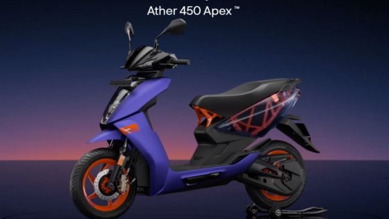 Ather 450 Apex Hits the Roads with Enhanced Power and Cutting-Edge Regenerative Technology, Priced at Rs 1.89 Lakh