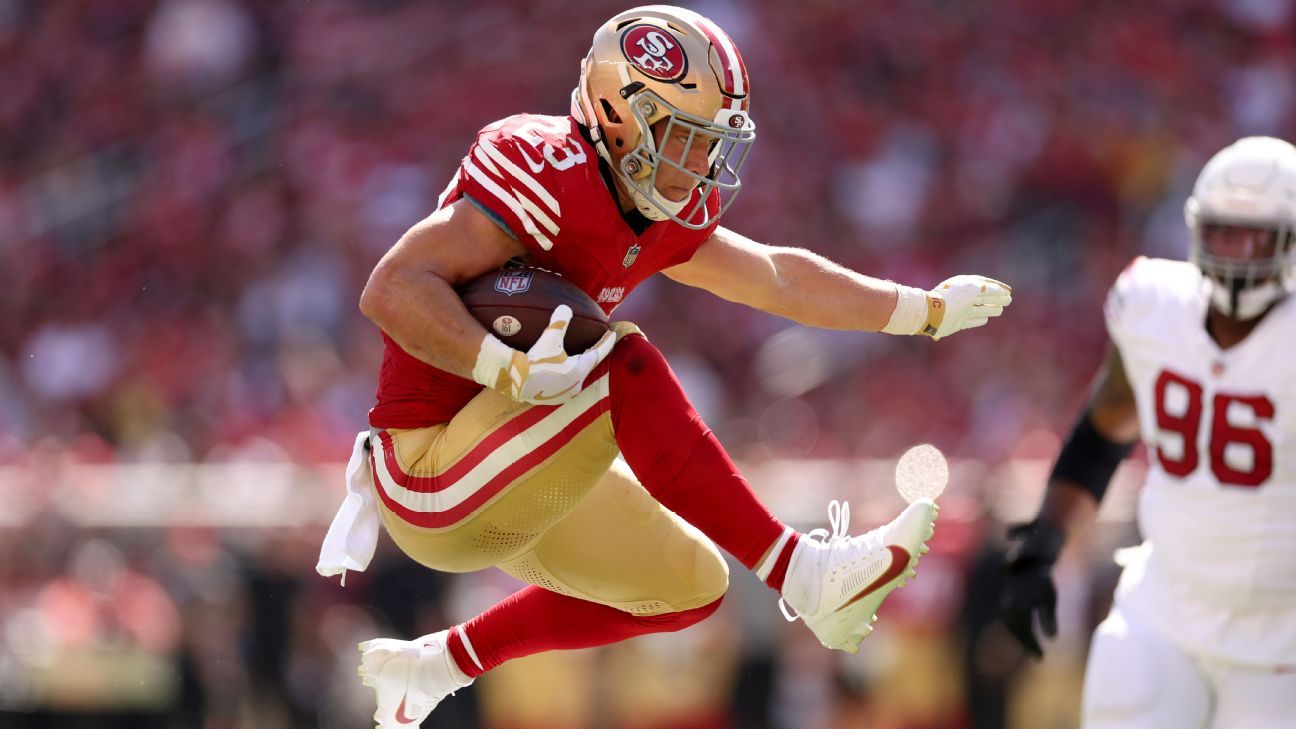 Christian McCaffrey, Tyreek Hill, Fred Warner unanimous NFL All-Pros