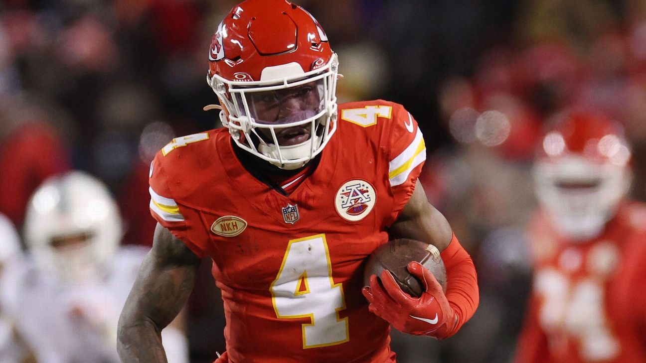 In subzero temperatures, WR Rashee Rice has 130 receiving yards in Chiefs' wild-card win over Dolphins