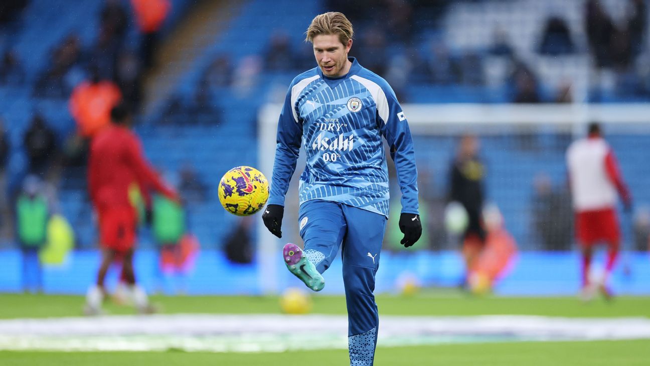 Man City's Guardiola still cautious over De Bruyne return