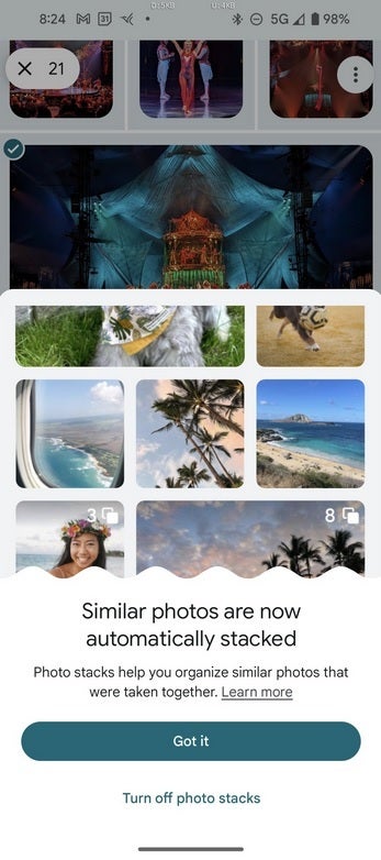 You will receive this notification when Photo Stack is added to your phone - A useful new feature for the Google Photos app is rolling out