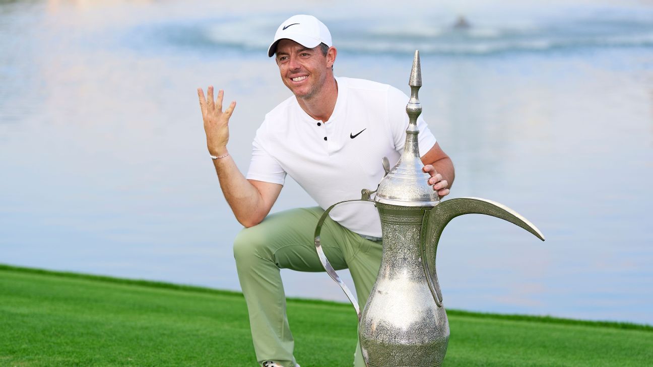 Rory McIlroy Rory wins Dubai Desert Classic for record 4th time