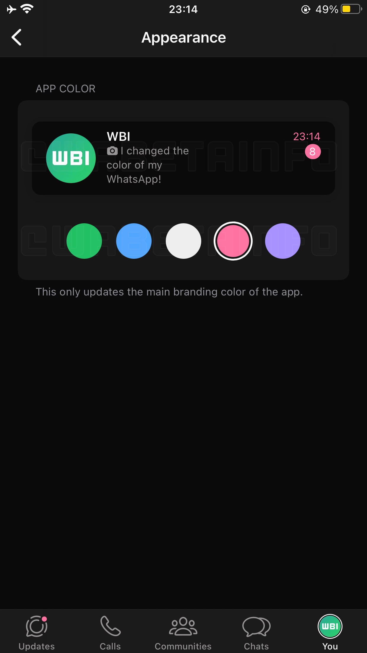 Soon you will be able to paint your WhatsApp any color you want, as long as it is green, blue, white, pink or purple