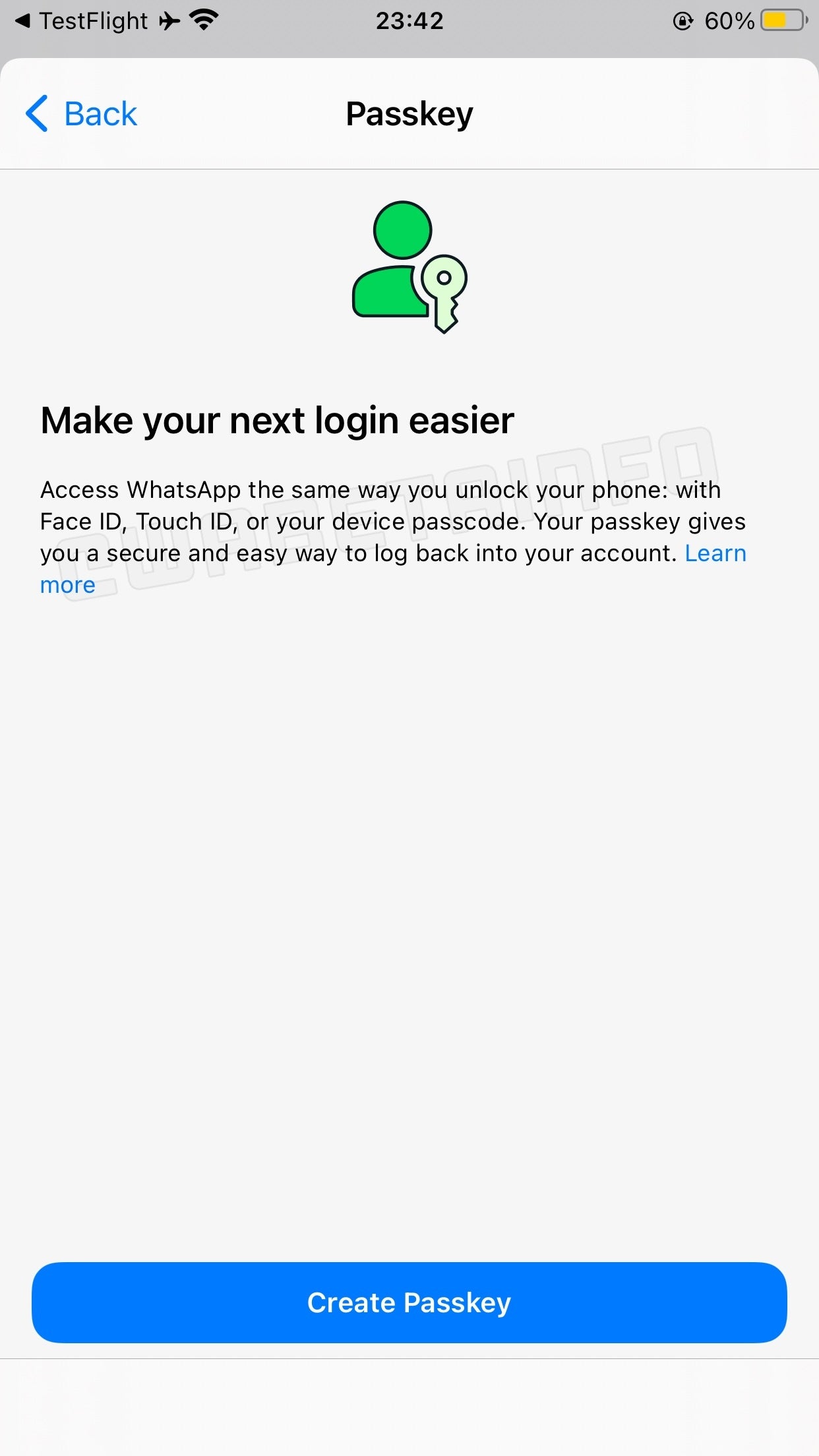 Image credit – WABetaInfo – WhatsApp could finally introduce passkey support for iOS users