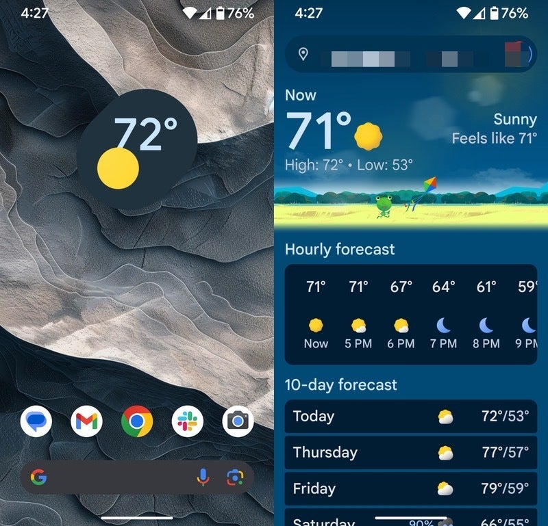 Google Weather widget icons are refreshed