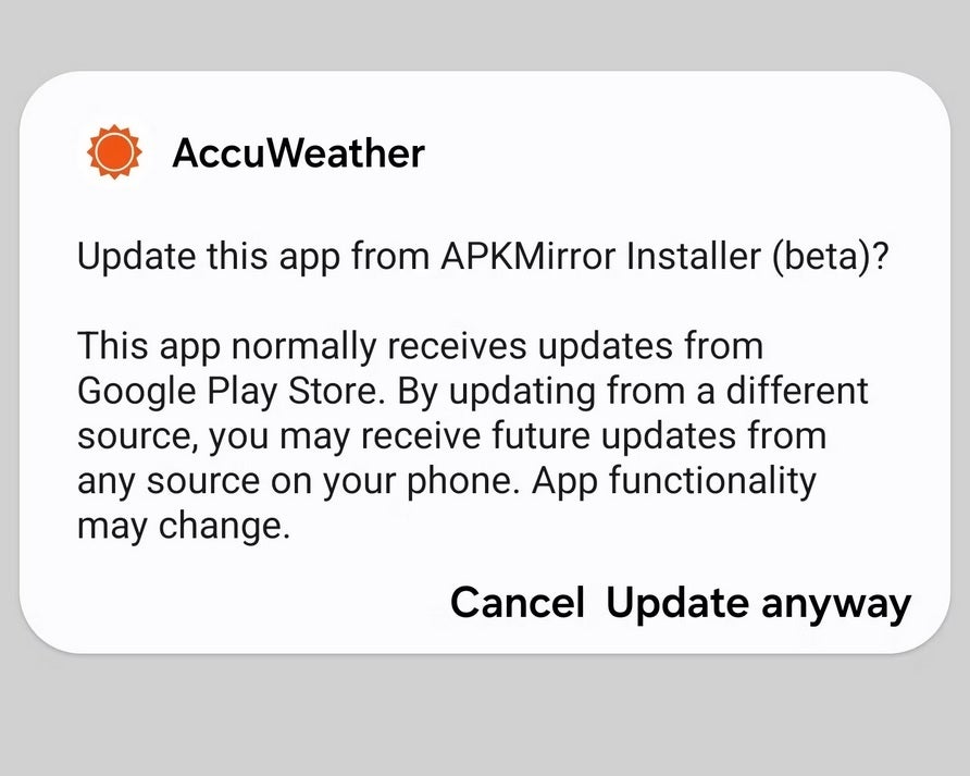 Some Android users who load app updates see warnings like this from Google - Android users receive warnings from Google about loading app updates.