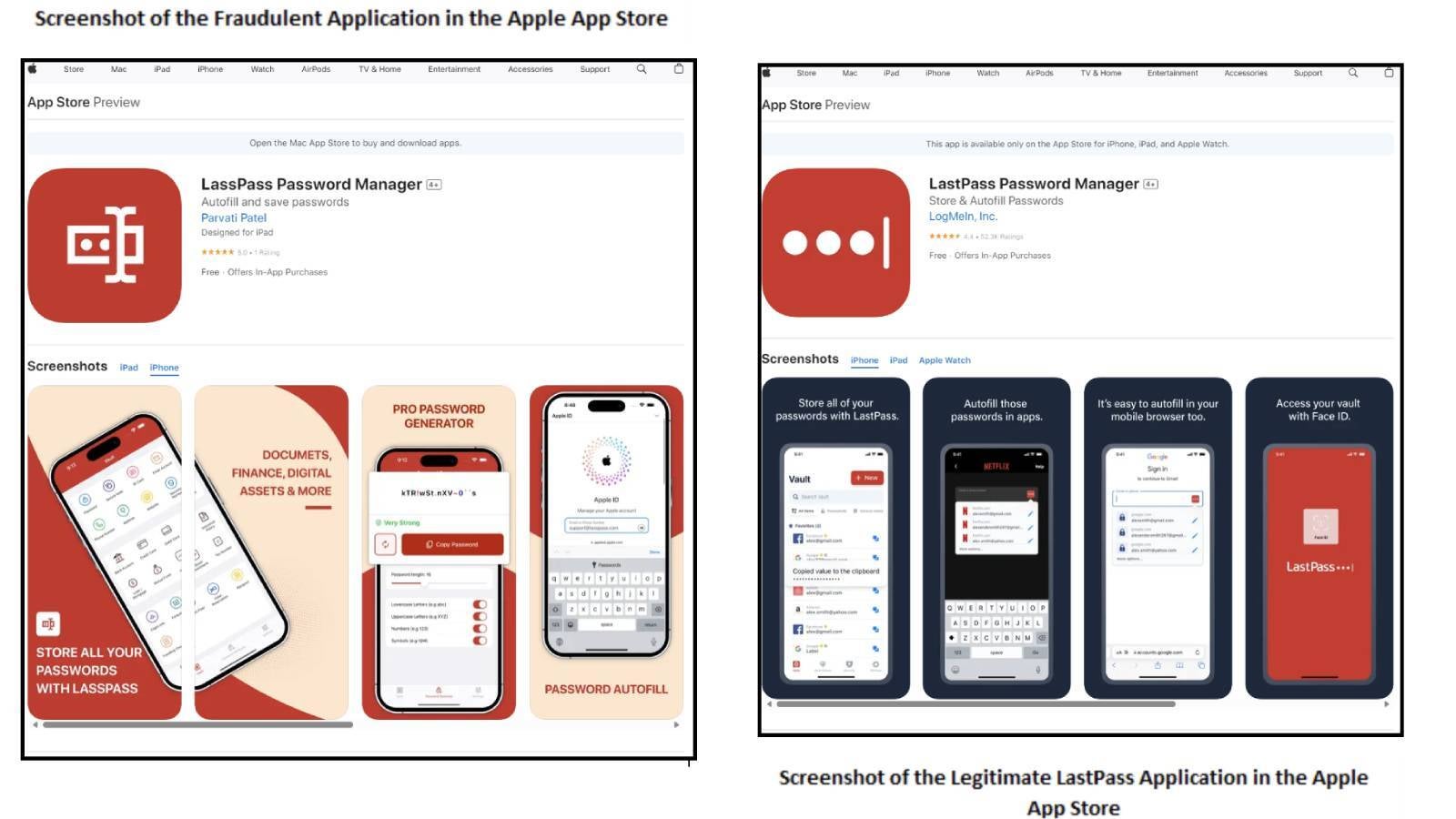 Apple takes a long time to remove a fake app masquerading as a popular password manager