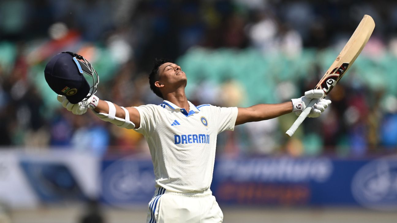 Jaiswal and India break six-hitting records