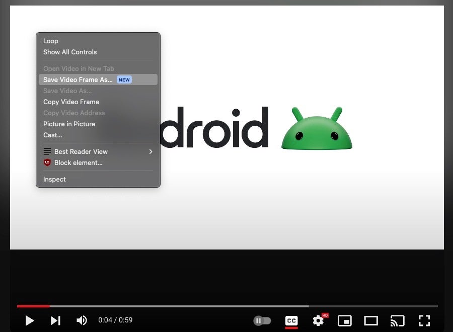 You will soon be able to easily copy and save a video image on Android