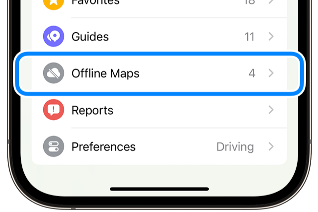 La fonctionnalité de cartes hors ligne introduite avec iOS 17 (Crédit image – Apple) – Google Maps, Apple Maps ou Waze : quelle application de navigation domine réellement la route ?