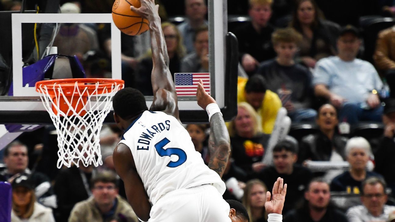 Anthony Edwards throws down monster slam as Timberwolves win