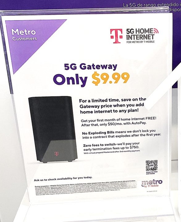Metro by T-Mobile significantly discounts T-Mobile's home internet gateway device