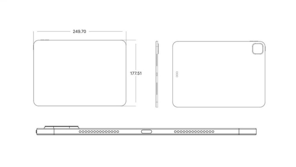 CAD Drawing of 11-inch iPad Pro (2024) – New iPad Pro (2024) and iPad Air (2024) lineups to be released on March 26, says report