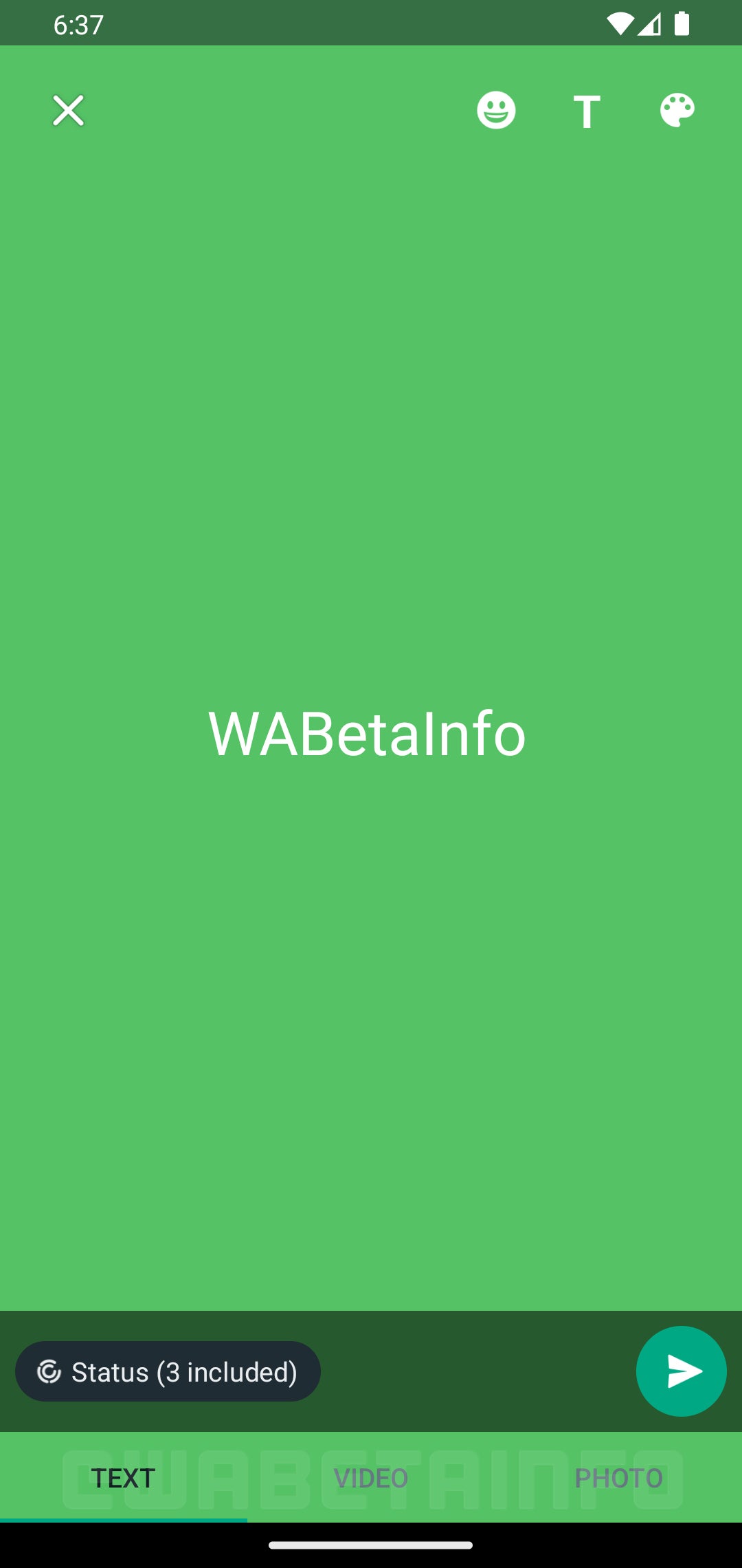 Image credit – WABetaInfo – WhatsApp is testing a new interface to easily share status updates in text form