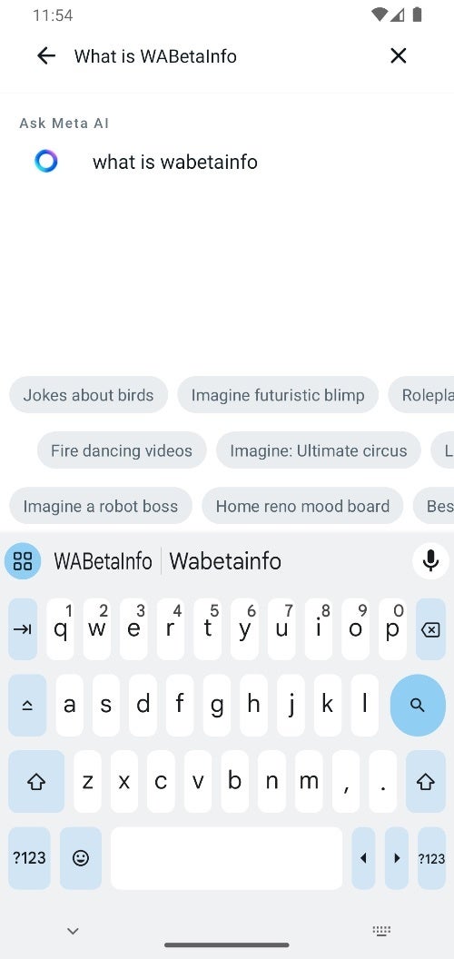 WhatsApp would let you use Meta AI directly from its search bar