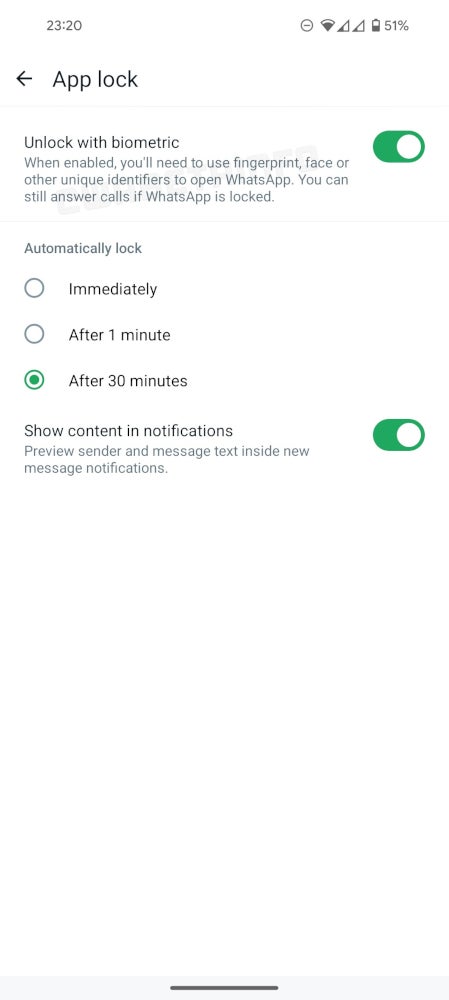 WhatsApp is working to add more authentication options for Android users